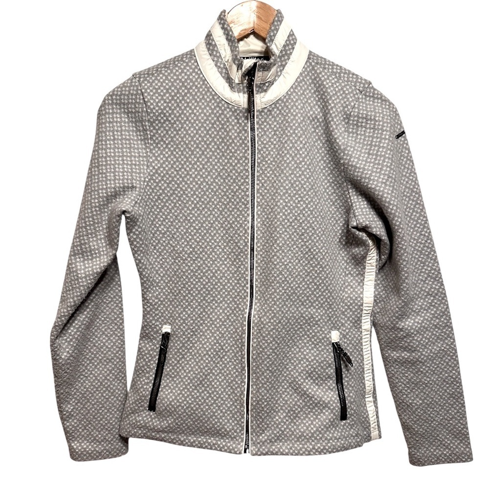 Killtec Women’s Fleece ski Jacket w/ standup collar grey & white Size 4